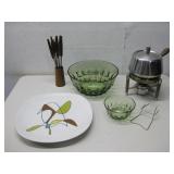 Vtg Poppy Trail Ceramic Plate, Vtg Serving Pot See