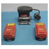Drill Master Orbital Hand Sander +2 B&D Batteries