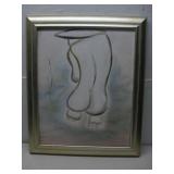 Vtg Framed Signed Canvas Painting 19.75' x 20.75'