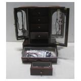 Jewelry Armoire W/ Assorted Costume Jewelry See