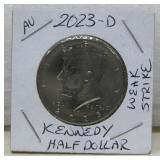 (1)2023D Weak Strike Kennedy Half Dollar -See Info