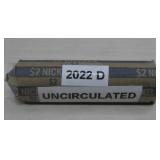 Uncirculated 2022D Jefferson Nickel Roll