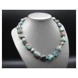 Sterling Silver Chunky Turquiose Nugget Necklace