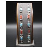 6' Pair S.S Turquiose Coral Hallmarked Earrings