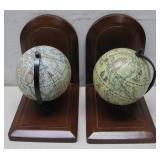 Two World Globe Bookends 5' x 7' x 6.5'