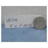 1834 Capped Bust Half Dime 90% Silver