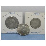 Australian Florin & Shilling Coins 92.5% Silver