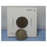 1862 & 1898 Indian Head Cents