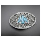 Vtg. SW Thunderbird Buckle Pewter