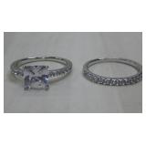 Sterling Silver Wedding Set Rings Hallmarked