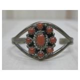S.S Vtg. Zuni NC Hallmarked Coral Infant Cuff