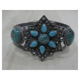 VTG S.S Turquoise Bracelet Hallmarked 52.0 Grams