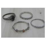 Three S.S. Rings & One Silver Tone Ring