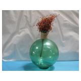 Decorative Glass Vase W/ Artificial Plant 17' Tall