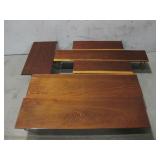 Six Assorted Size Polished Wood Planks W/ Legs