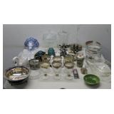 Assorted Vtg Glassware, Ceramic Swan See Info