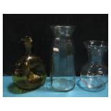 Vtg. Glass Milk Bottle,Vase & Carafe