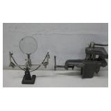 Magnifying Glass Clamp Stand & Vtg Clamp-On See