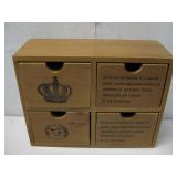 VTG Wooden Four Drawer Desk Organizer