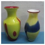MCM Yellow Red Vase & Blue Yellow Vase