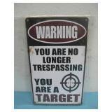 NIP 8'' x 5'' Trespassing Sign
