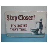 NIP 12'' x 8'' Metal Bathroom Sign