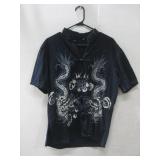 Dark Blue Short Sleeve Chinese Style Top