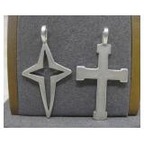 Two Sterling Silver Hallmarked Cross Pendants
