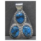 SW Three Stone Sterling Silver Pendant Tested