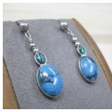 Sterling Silver Tested Turquoise Earrings