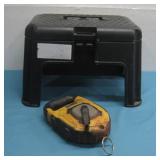 DeWalt 150' Chalk Reel & Plastic Step Stool See