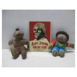 Vtg Aunt Jemima Metal Sign & Cabbage Patch Dolls