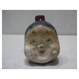 Vtg Japanese Clay Bell Tengu Mask/Okame Face 4'