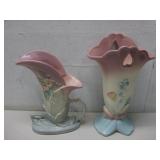 Two Vtg Ceramic Vases Largest 10.5' Tall