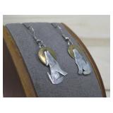 SW Wolf Howling At The Moon Earrings -See Info