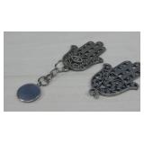 Antique Silver-Toned Hamsa Hand Pendants, See Info