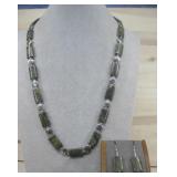 Serpentine Stone Necklace & Earring Set