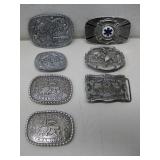 Vtg Belt Buckles: NFR, Star Of Life, & More