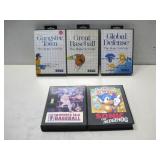 (5) Vintage Sega Genesis Game Cartridges