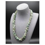 Sterling Silver Green Beaded Necklace