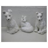 Three Foam Fox Figurines Largest 12' Tall