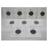 (9) Consecutive 1961-1969 Copper Cents