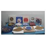 Assorted Decorative Plates & Display Peg Boards
