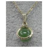 VTG Jade Pendant Double Ring Setting See Info