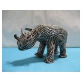 Metal Rhino Figurine 6.25' Tall