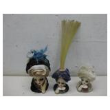 (3) Vtg Ceramic Lady Heads See Info