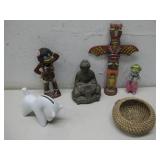 Metal Buddha Statue, Ceramic Horse Figurine See