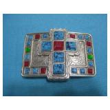 SW Style Silver Tone Belt Buckle