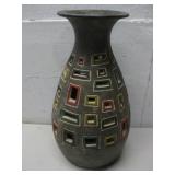 Vtg Ceramic Decorative Vase 14' tall