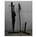 Vtg Wooden Coat Rack, Wood Walking Stick See Info